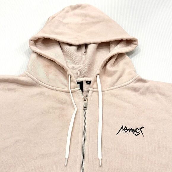 Jong Kook BTS ARMYST ZIP HOODIE Tie Dye Soft Pink XL Asymmetrical Raw Hem Kpop - Picture 3 of 13
